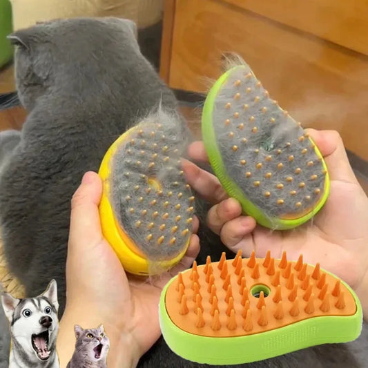Escova a Vapor Elétrica 3 em 1 para Cães e Gatos