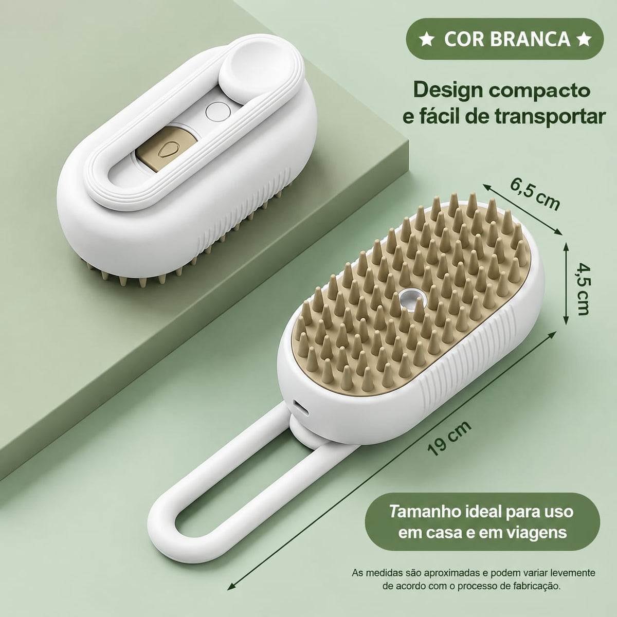 Escova a Vapor Elétrica 3 em 1 para Cães e Gatos