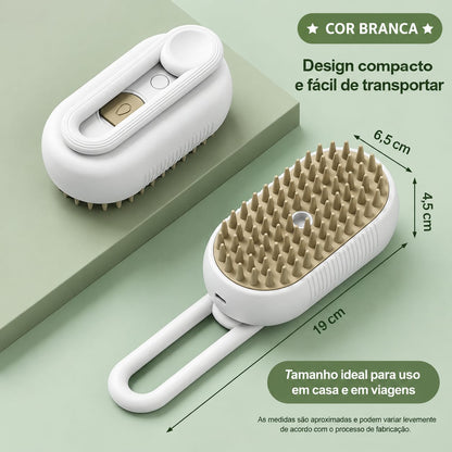 Escova a Vapor Elétrica 3 em 1 para Cães e Gatos